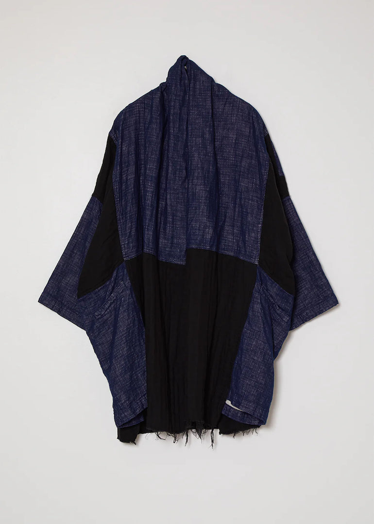 Atelier Delphine - Kimono Jacket in 5 Layer Gauze - Dark Indigo / Black