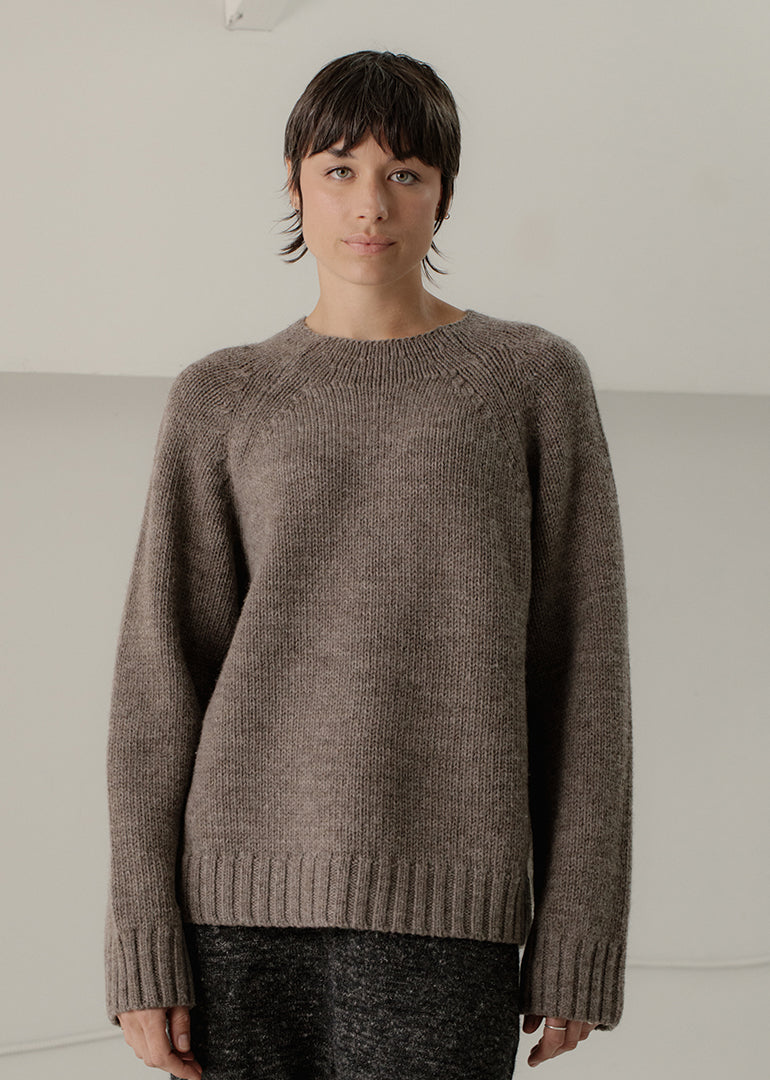 Bare Knitwear Channel Sweater in Root