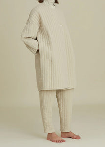 Black Crane - Quilted Jacket in Ivory