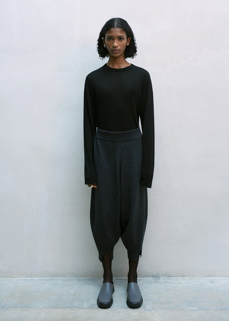 Cordera - Cotton Knit Pants in Anthracite