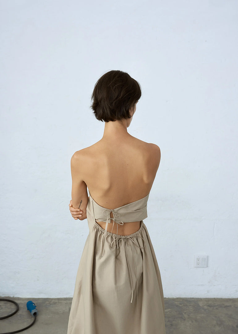 Cordera - Strapless Dress in Toasted