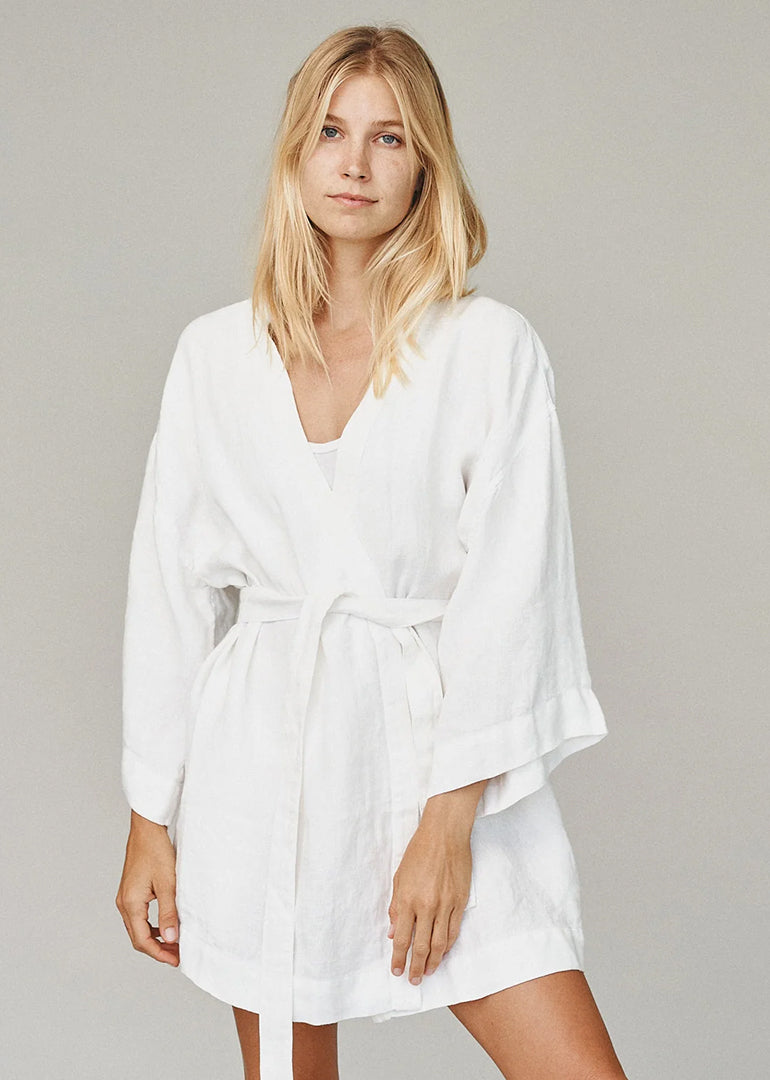 Jungmaven - 100% Hemp Bali Cover Up in Washed White